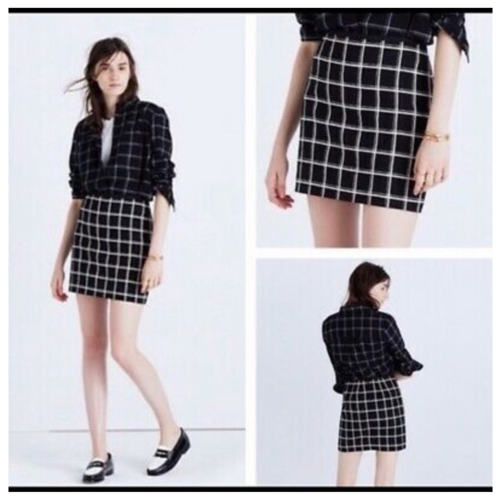 Madewell double windowpane skirt